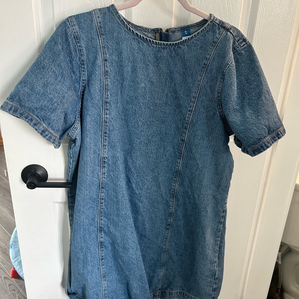 3/40$ Denim Mini Dress - Light Blue - Picture 4 of 5